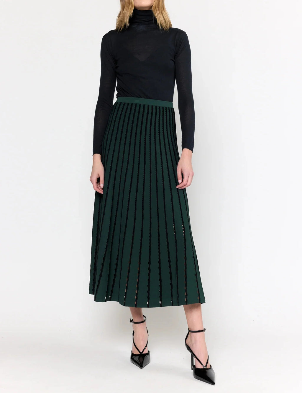 Pinstripe Evergreen Colton Skirt