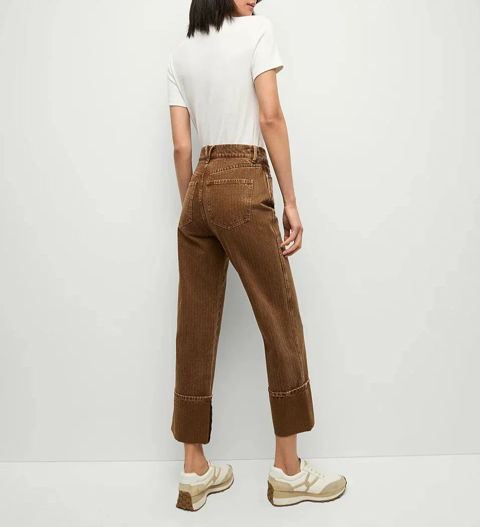 Brown Dylan High Rise Straight Leg