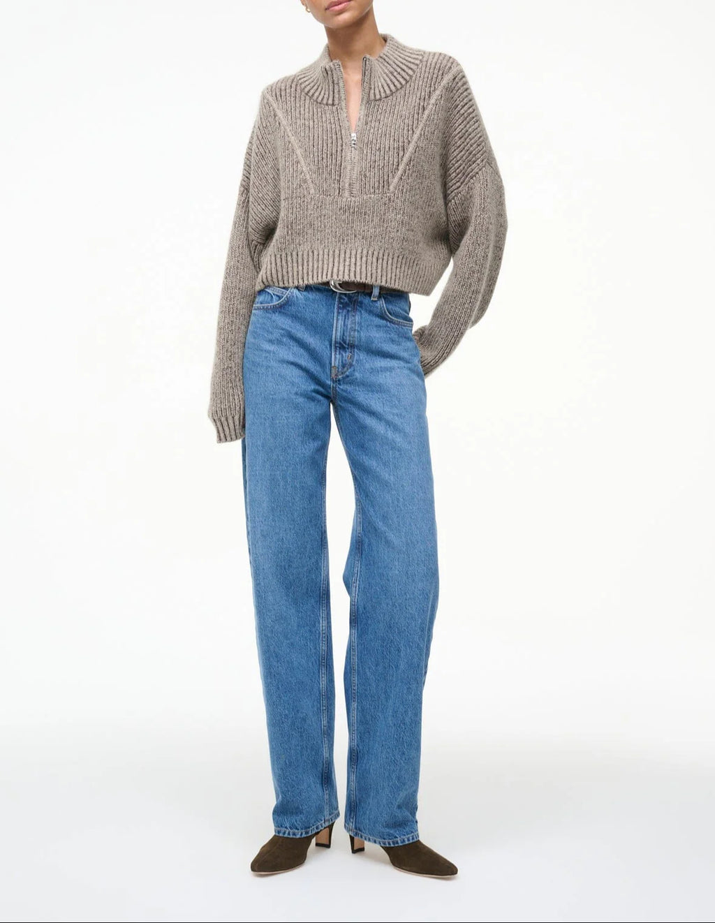 Bisque Cropped Hampton Sweater