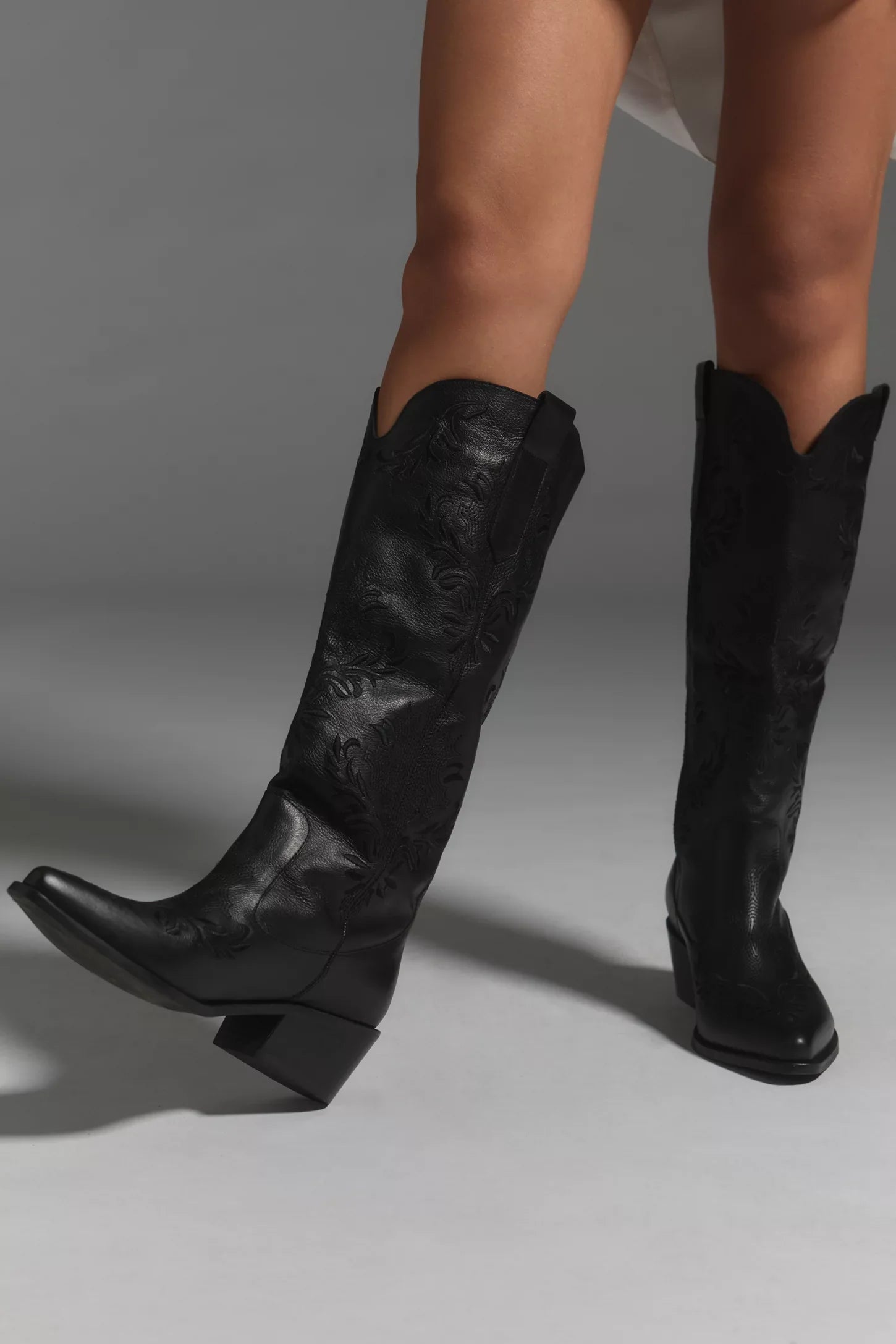 Black Leather Western Jolene Boots
