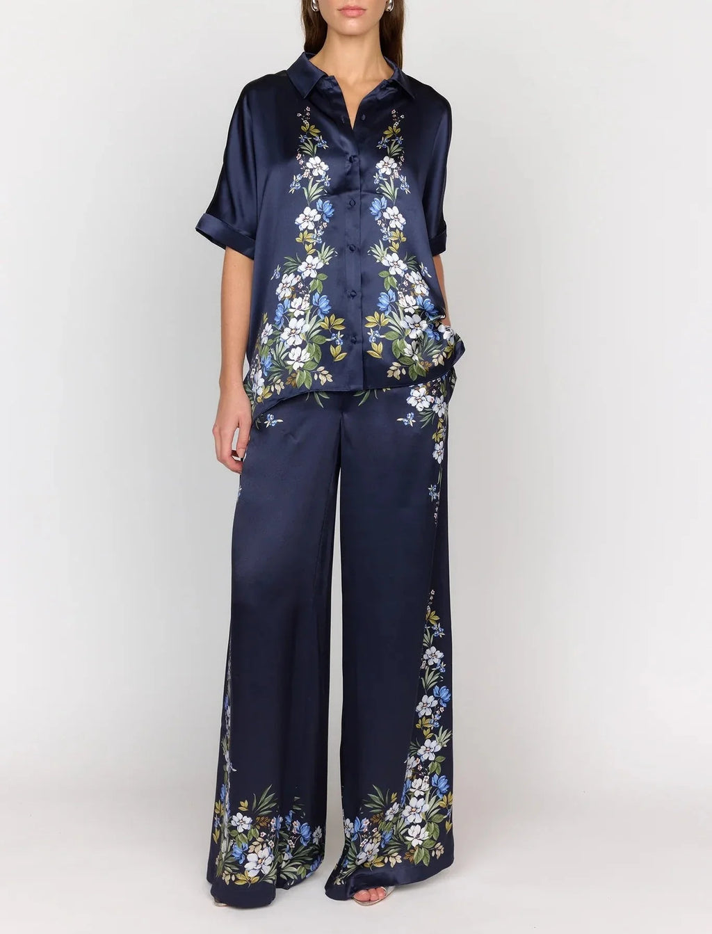 Jade Pant - Navy Trellis