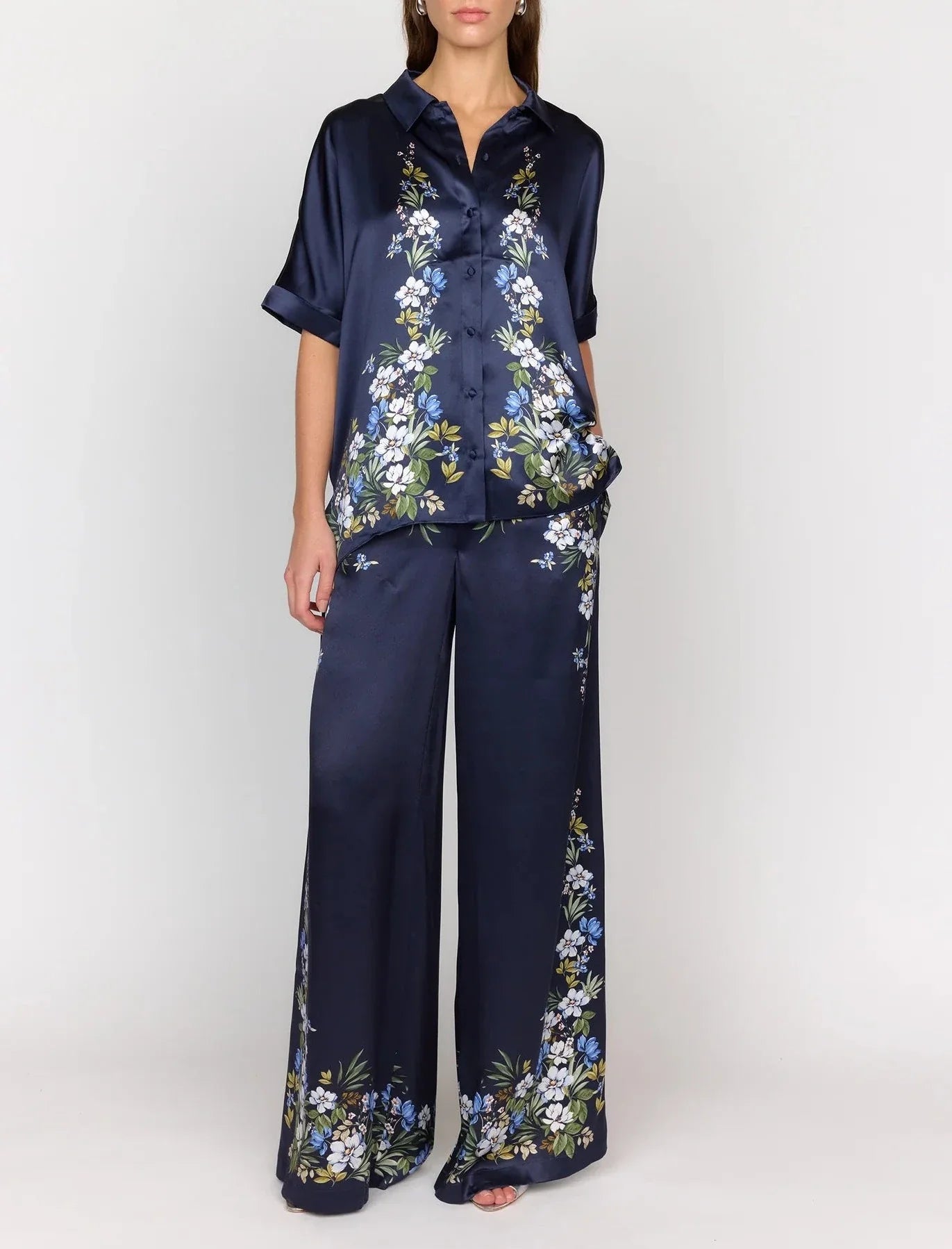 Jade Pant - Navy Trellis