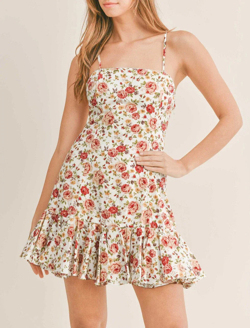 Red Bottom Flared Sleeveless Dress