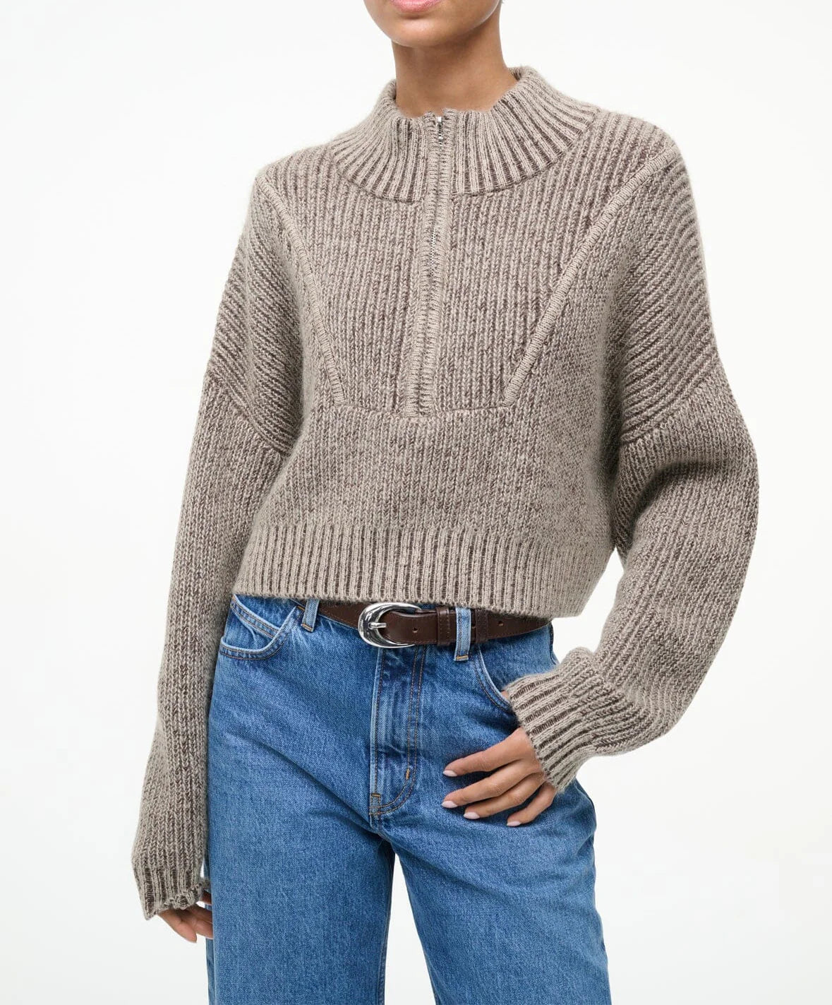 Bisque Cropped Hampton Sweater