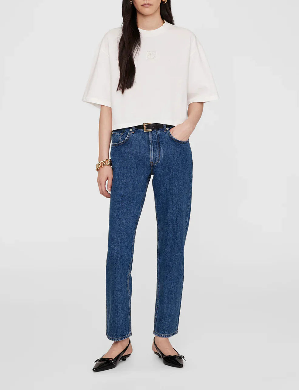 White Myers Cropped Tee