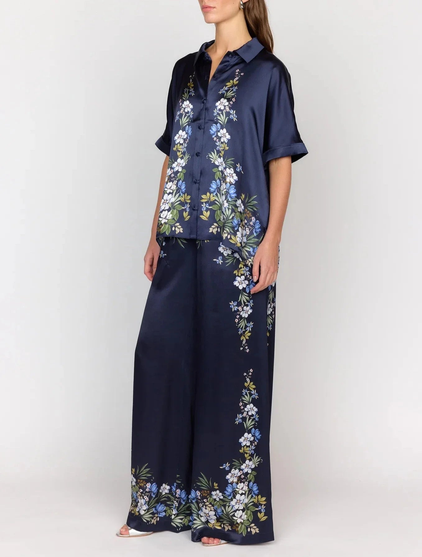 James Top - Navy Trellis