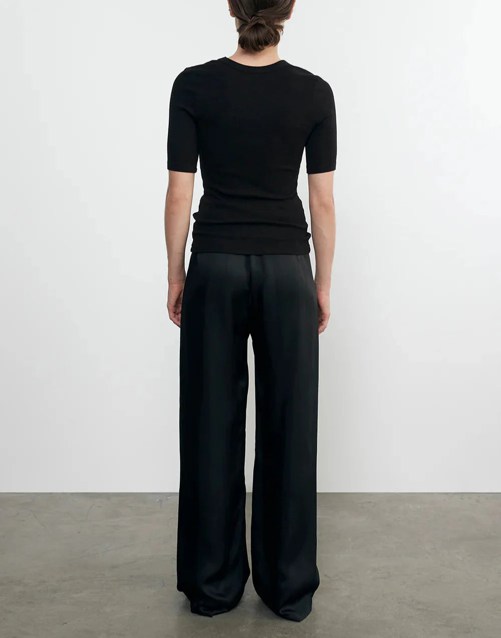 Black Fluid Twill Pant