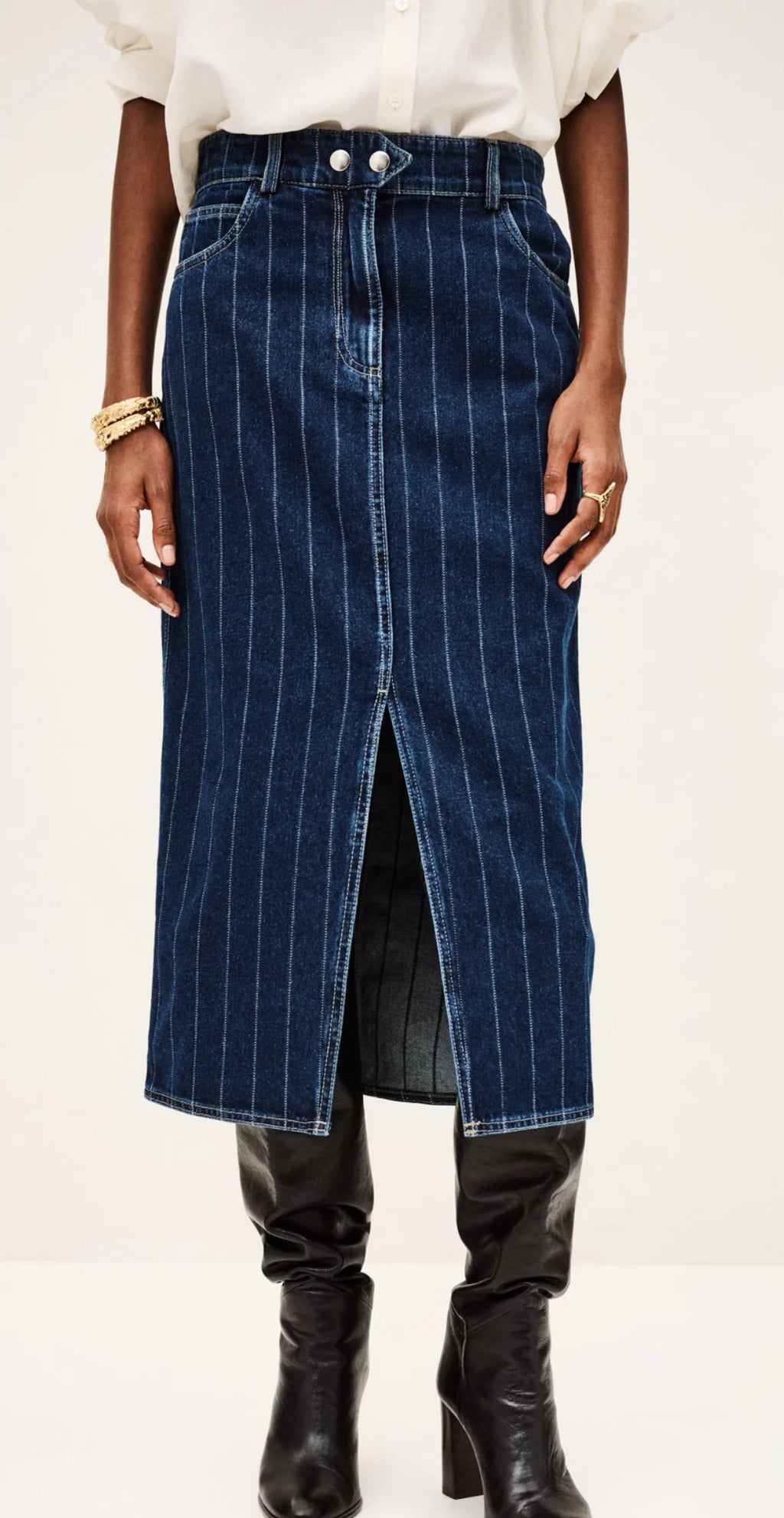 Denim Midi Romy Skirt