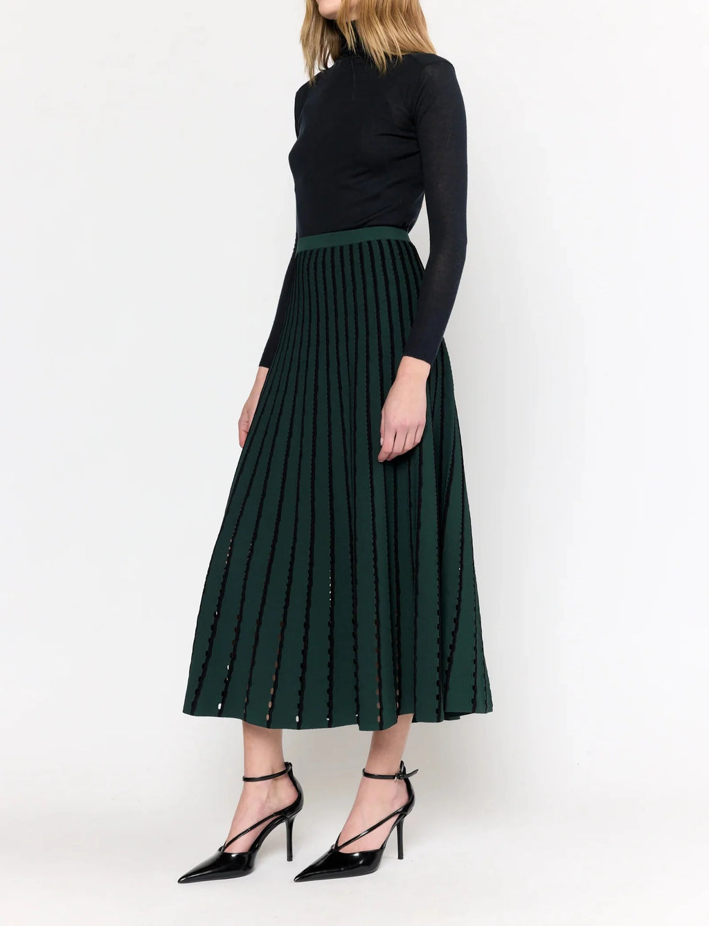 Pinstripe Evergreen Colton Skirt