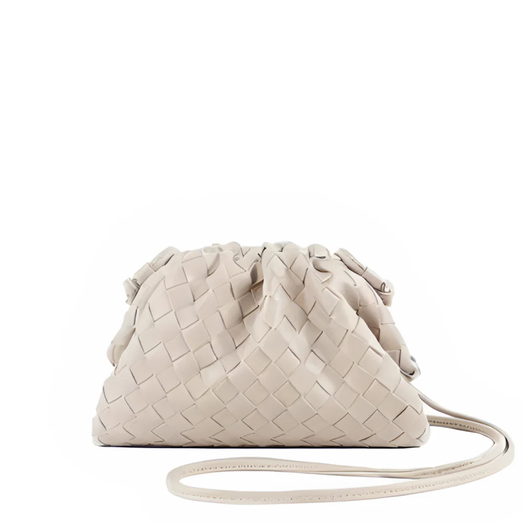 Ivory Woven Cloud Clutch