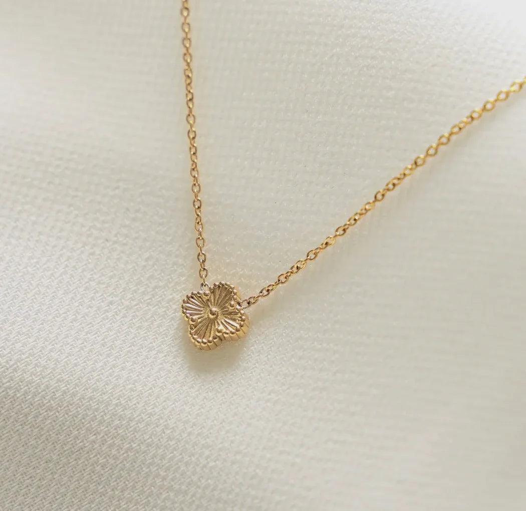 Steel Clover Pendant Necklace