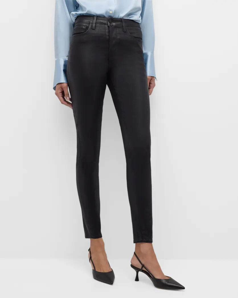 Black Coated Marguerite High Rise Skinny