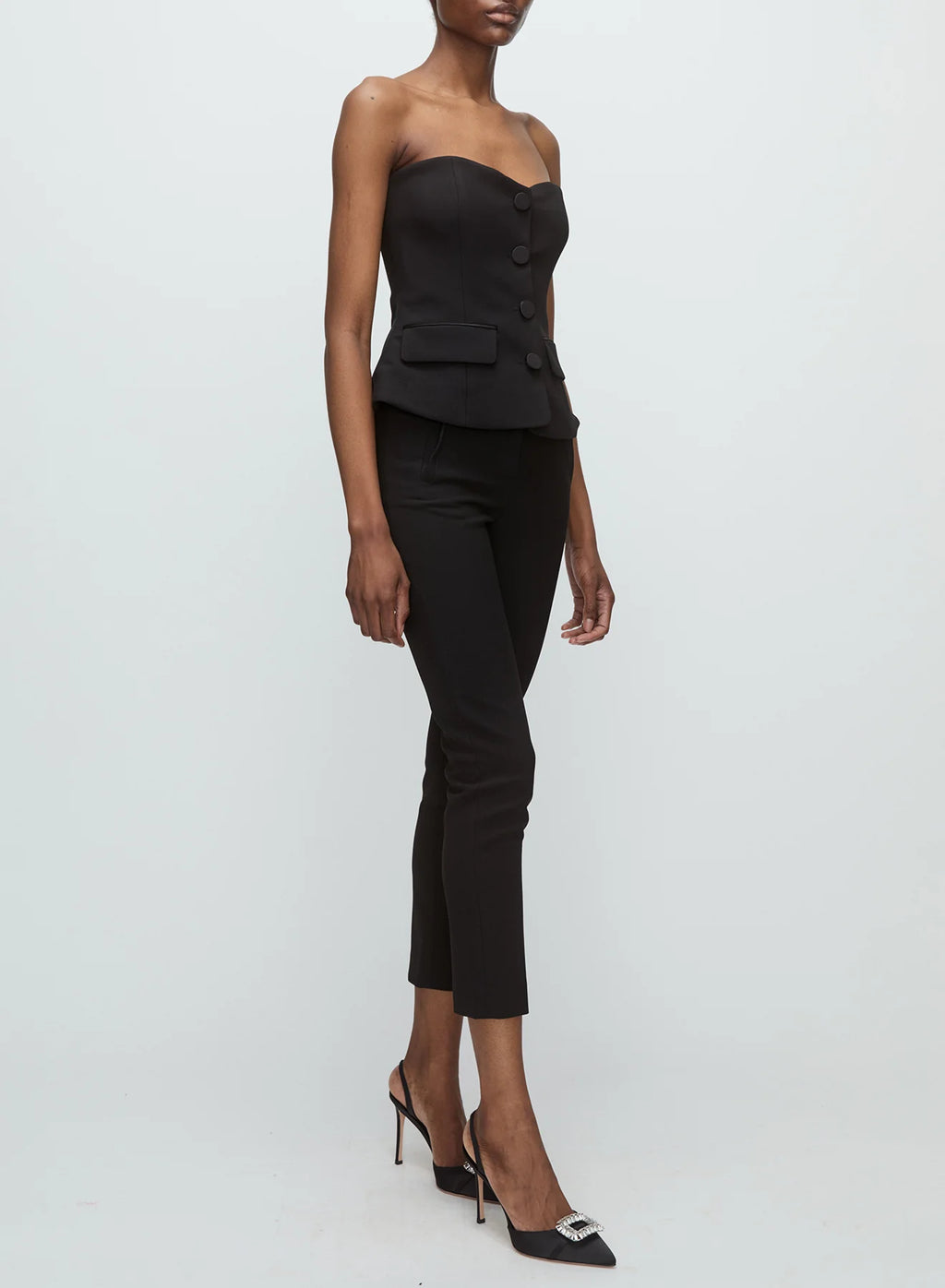 Black Arlette Bustier Top