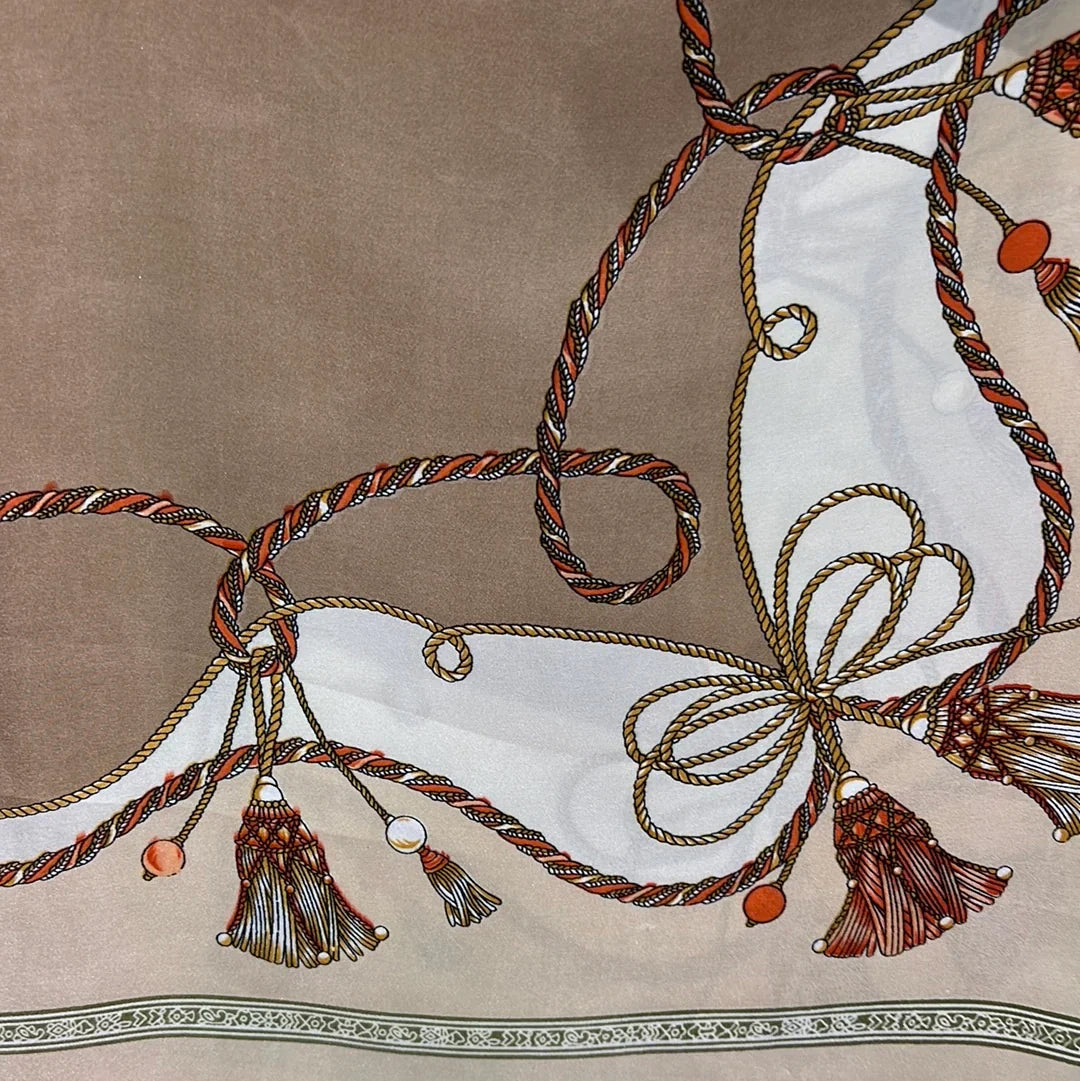Beige Silk Scarf