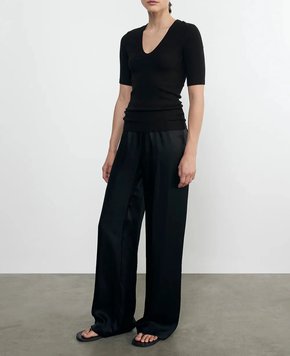 Black Fluid Twill Pant