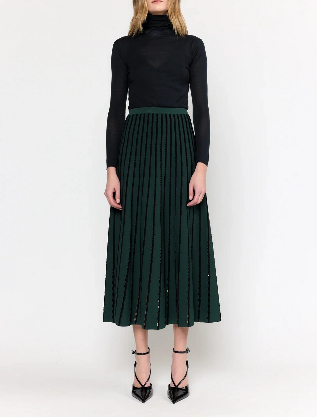 Pinstripe Evergreen Colton Skirt
