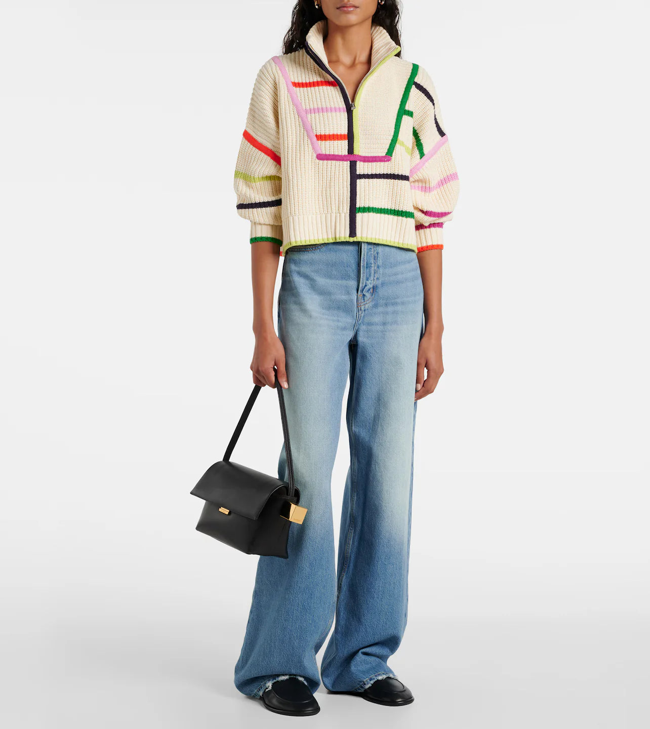 Rainbow Cropped Hampton Sweater
