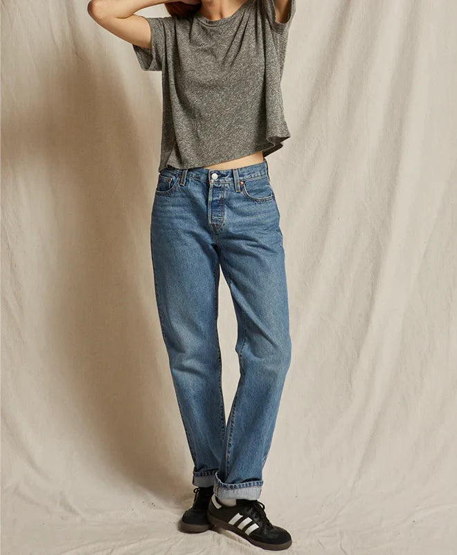 Heather Grey Harley Boxy Crew Tee