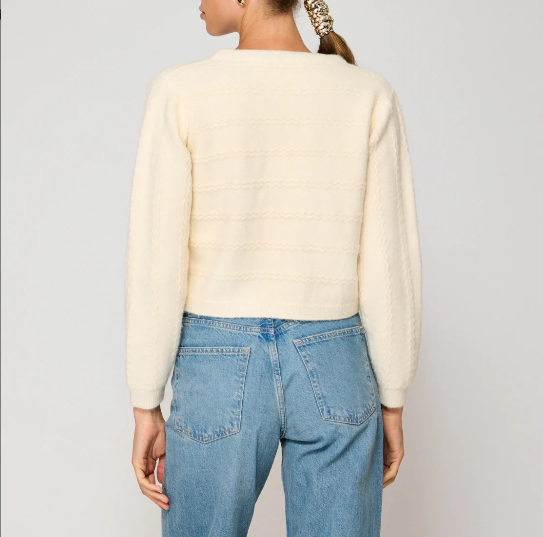 Cream Agnes Scarf Sweater