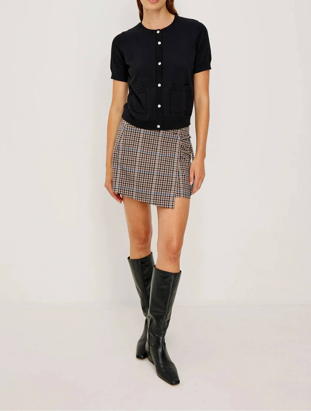 Mocha Check Nial Skirt