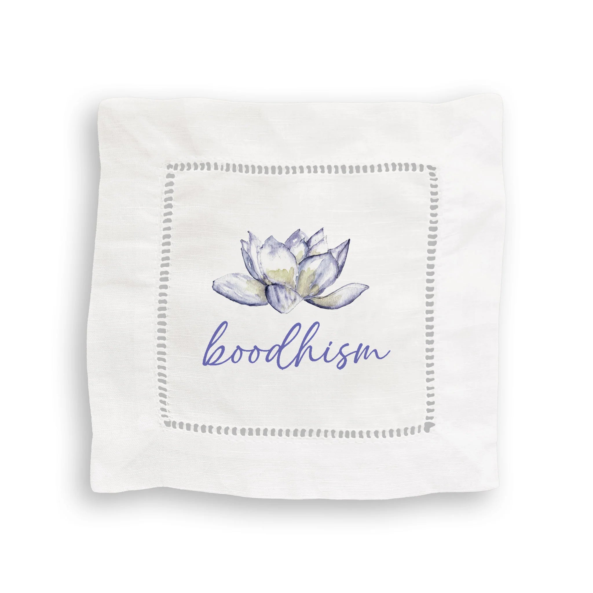 White Lotus Mixed Linen Cocktail Napkin Set