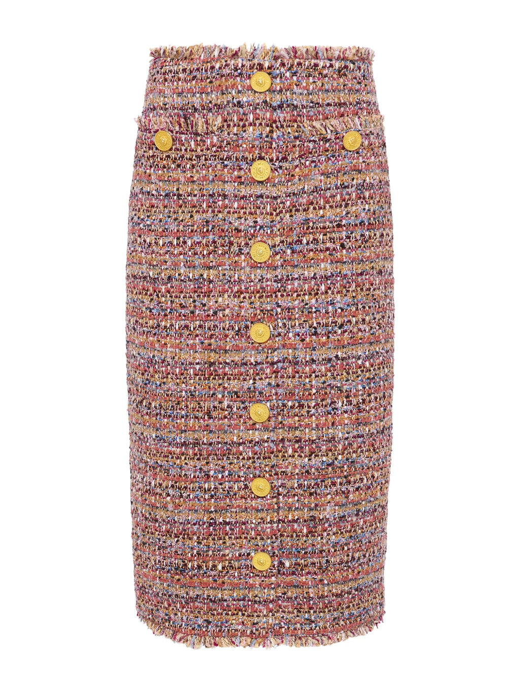 Mauve Tweed Tai Midi Skirt