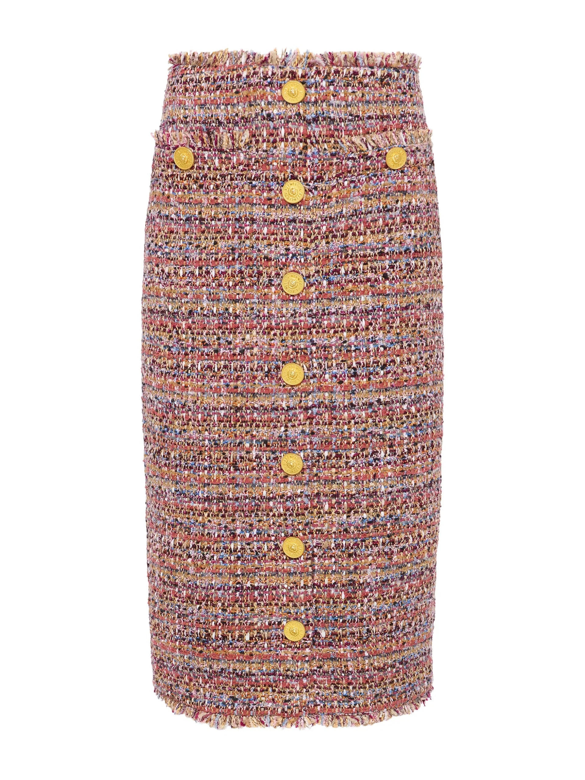 Mauve Tweed Tai Midi Skirt