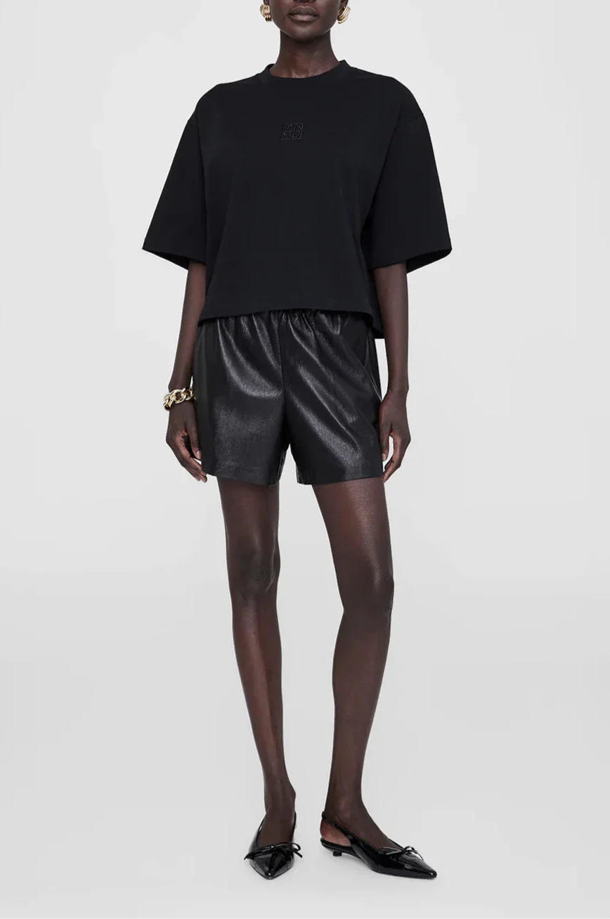 Black Myers Cropped Tee