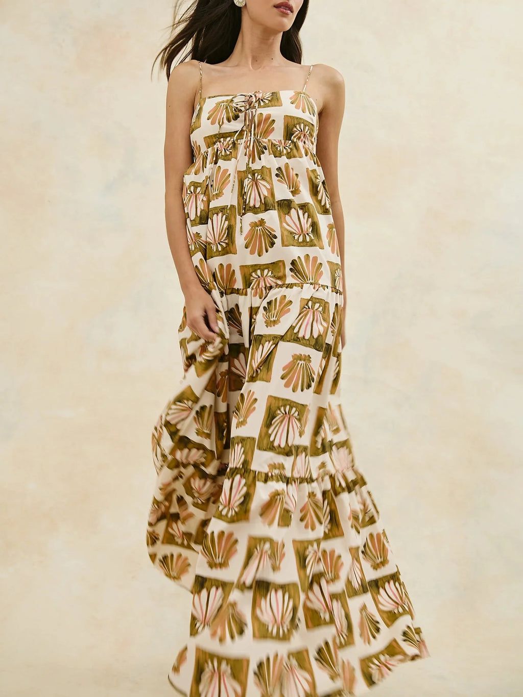 Checkered Shells Mica Maxi Dress