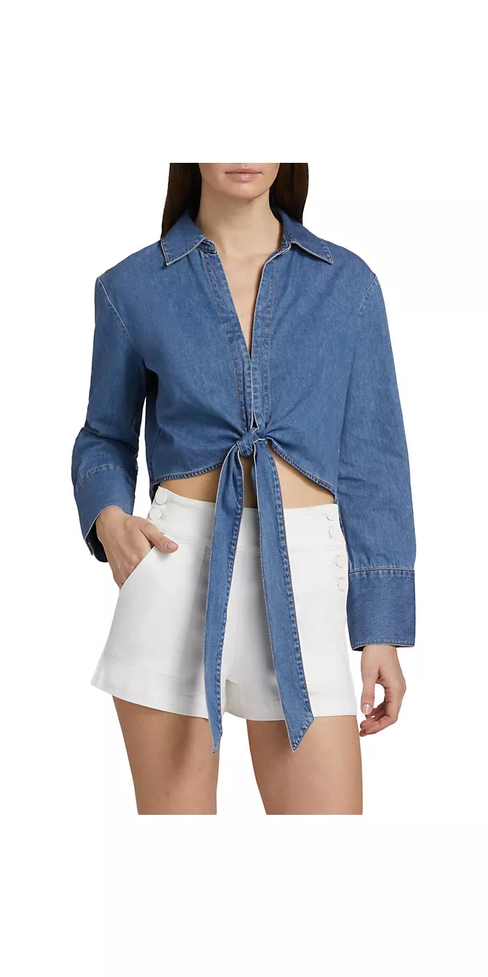 Hannon Chambray Tie Fit Top
