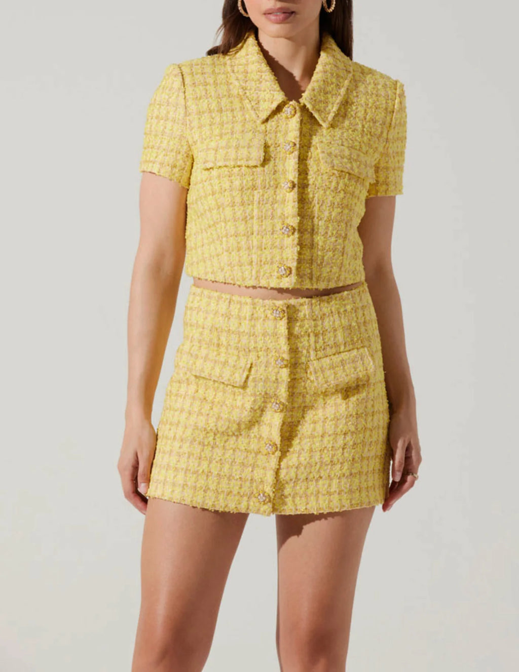 Yellow Tweed Mavey Skirt