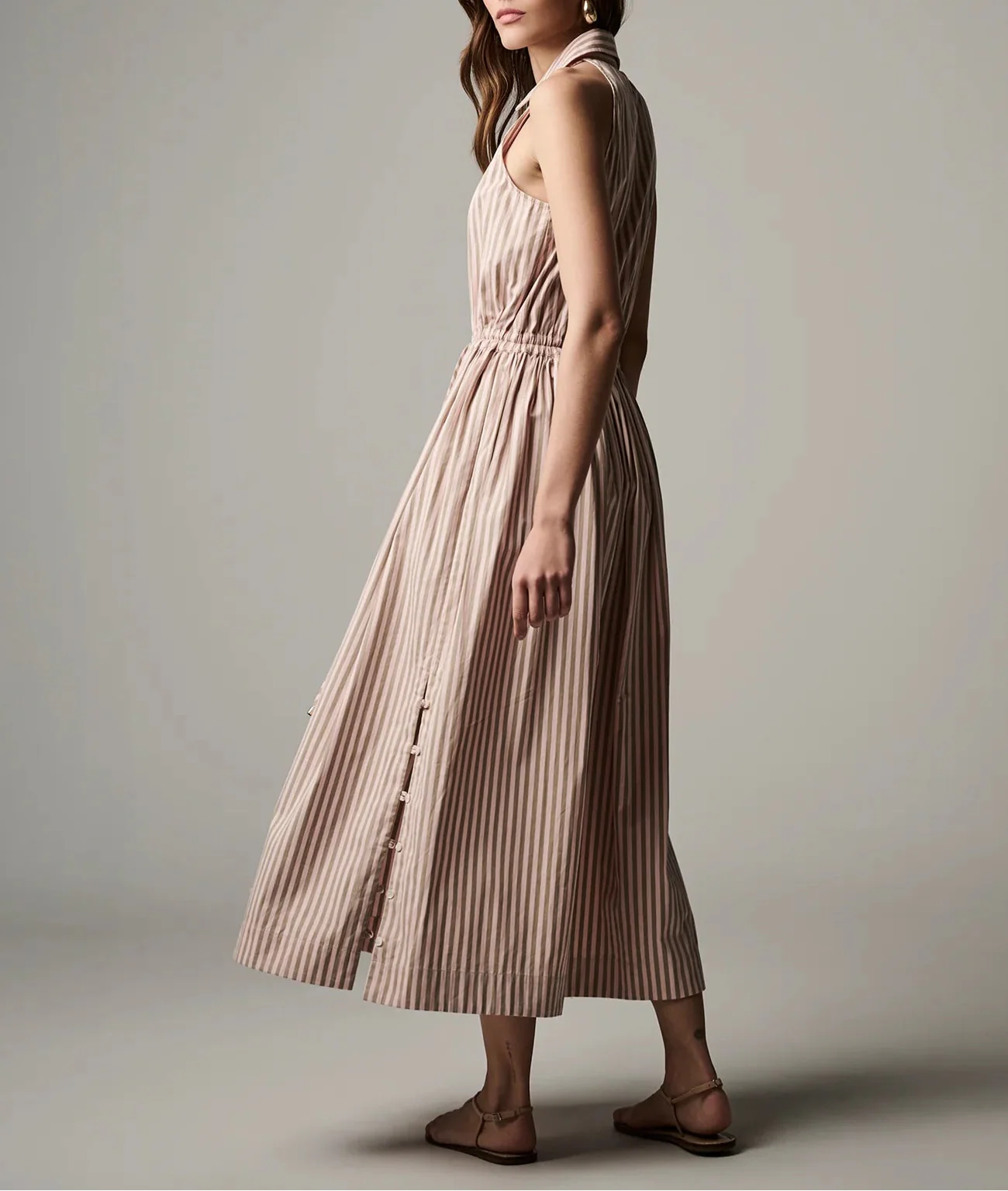 Blush Stripe Stella Midi Dress