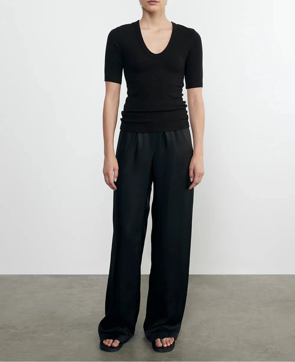 Black Fluid Twill Pant