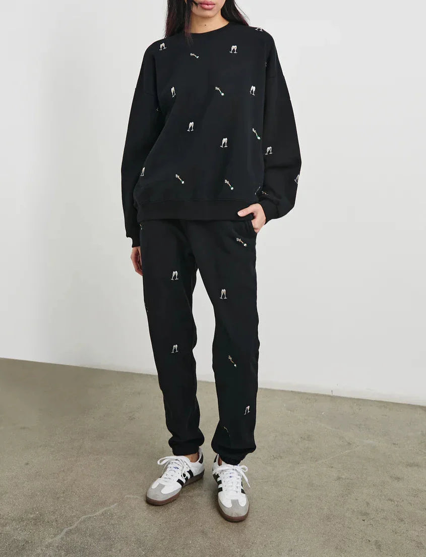 Black Champagne Varsity Sweatshirt