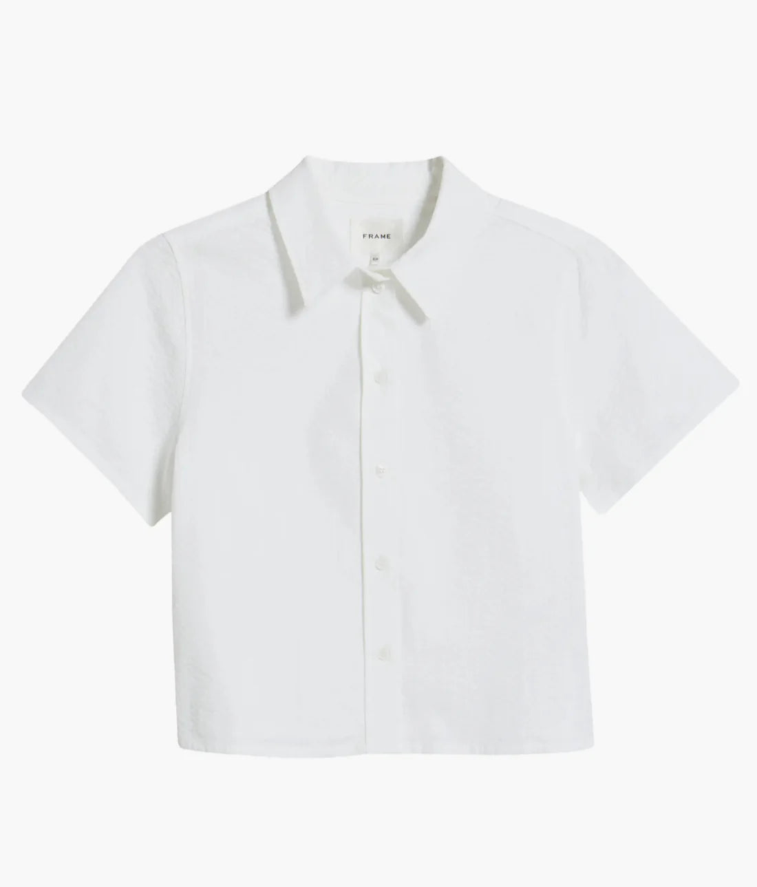 White Cotton Seersucker Top