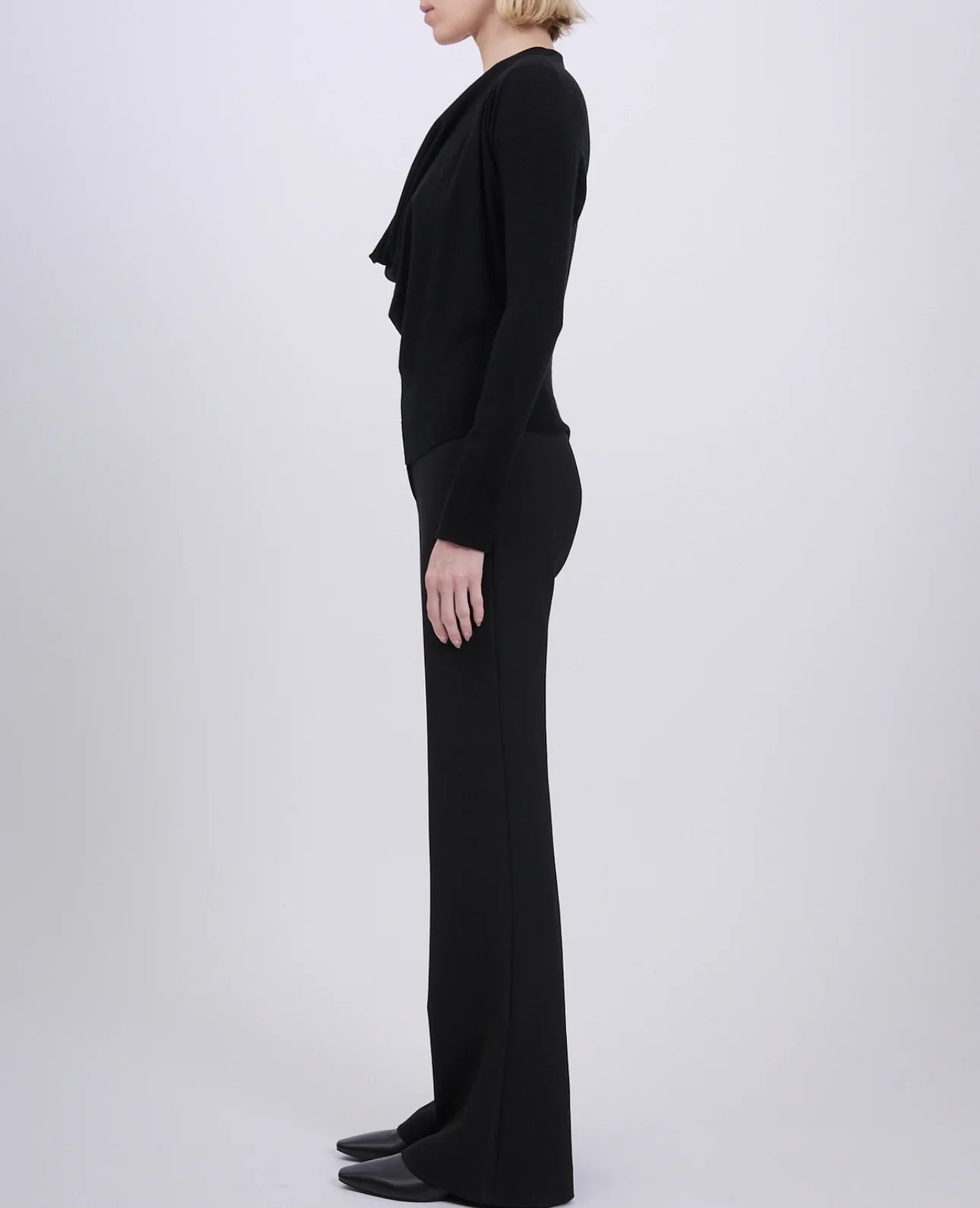 Black Natia Cowl Neck Top