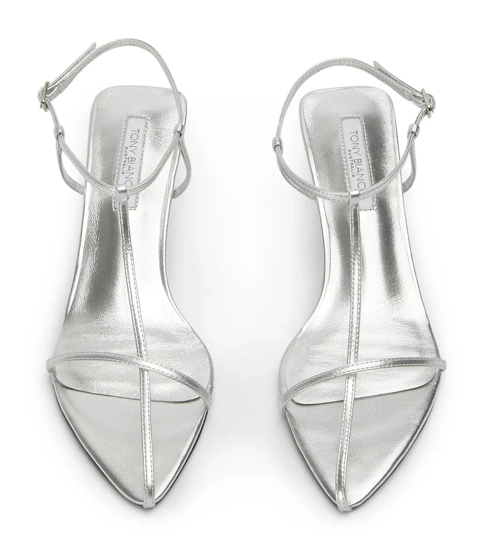 Fast Silver Nappa Metallic Heel