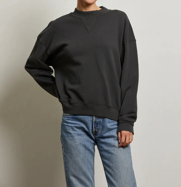Vintage Black Blake French Terry Oversized Crew