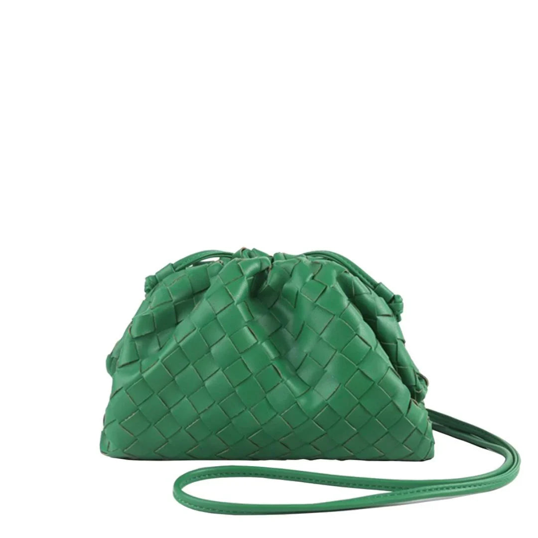 Emerald Woven Cloud Clutch