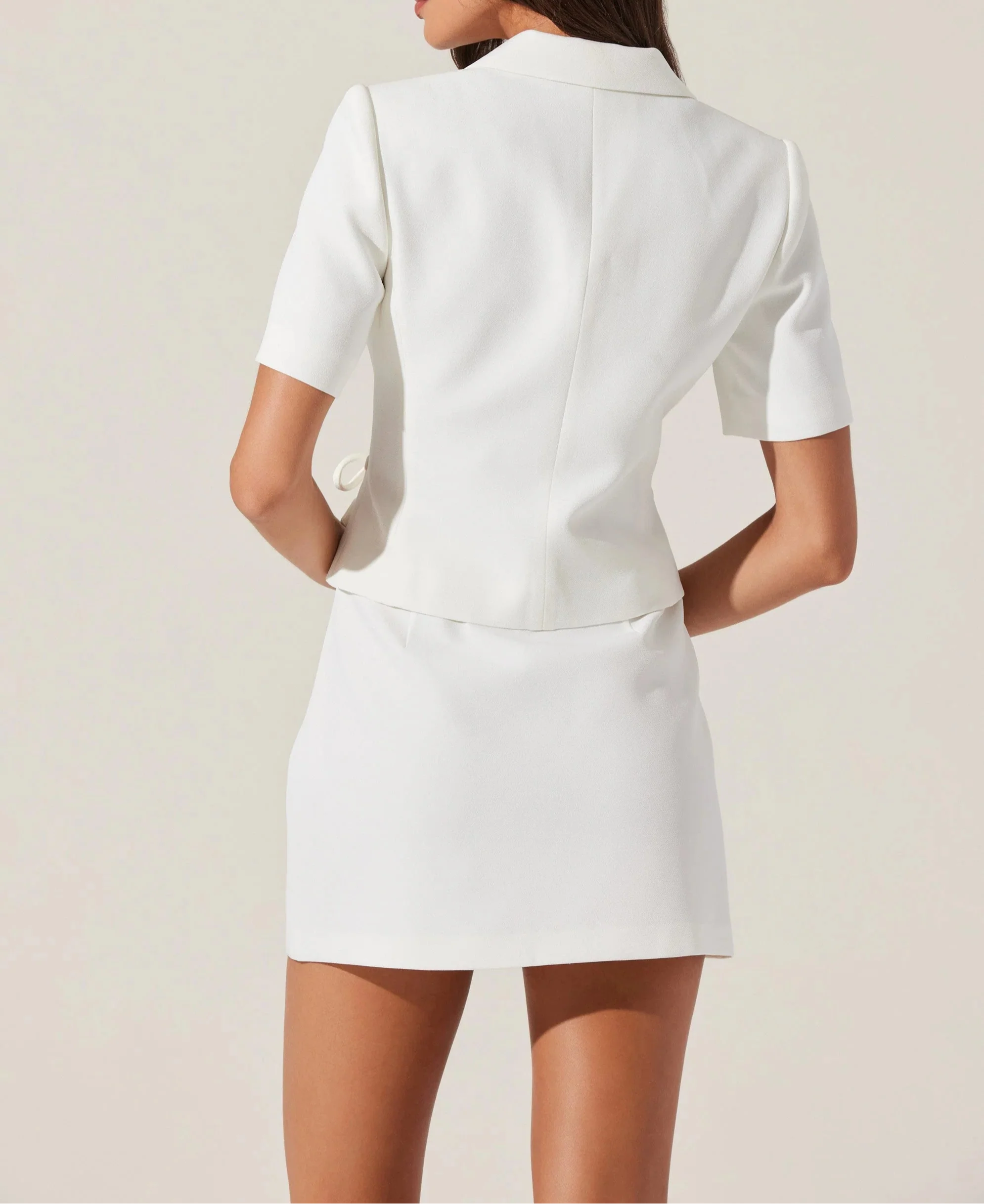 White Sophie Bow Blazer