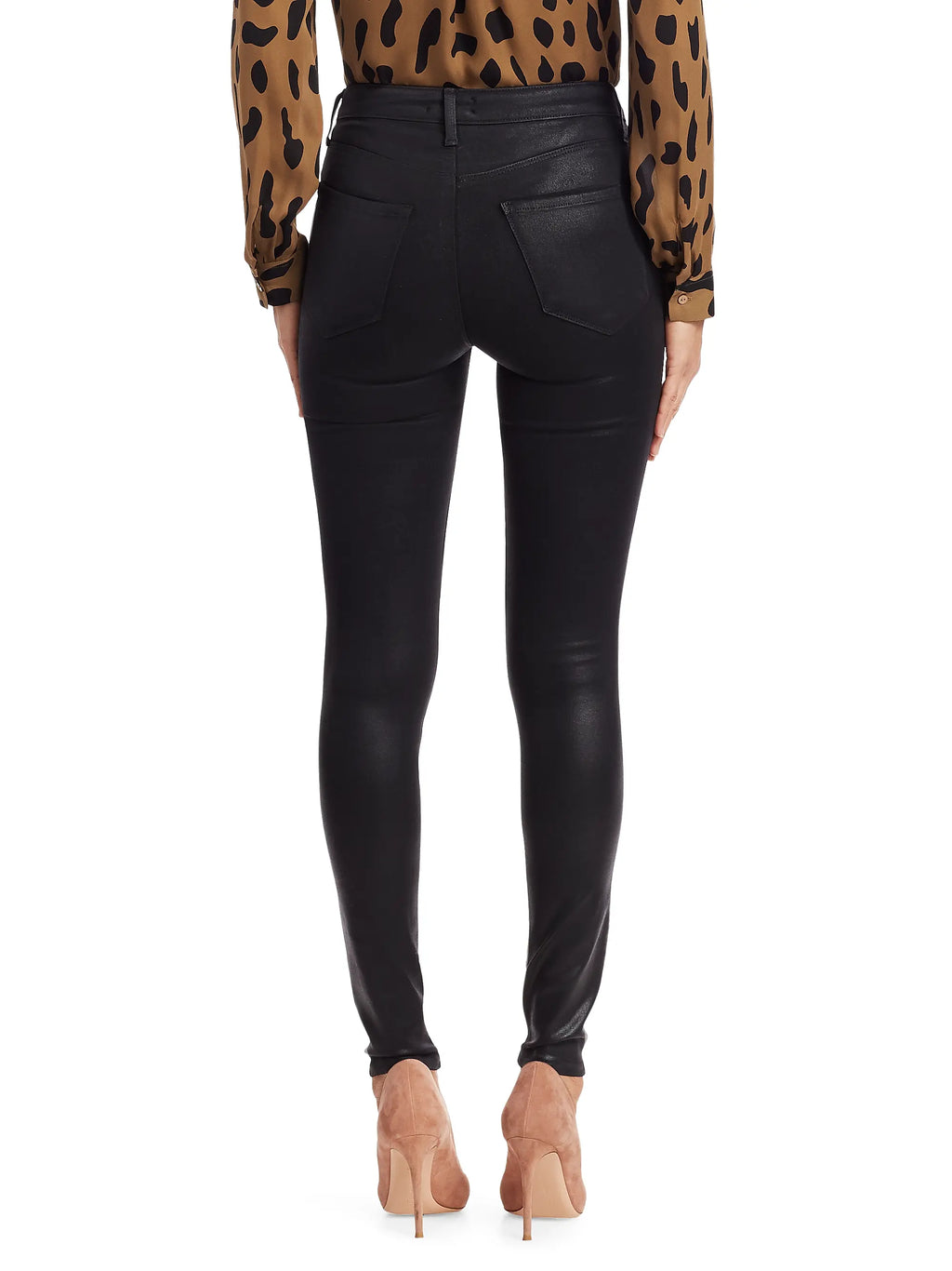 Black Coated Marguerite High Rise Skinny