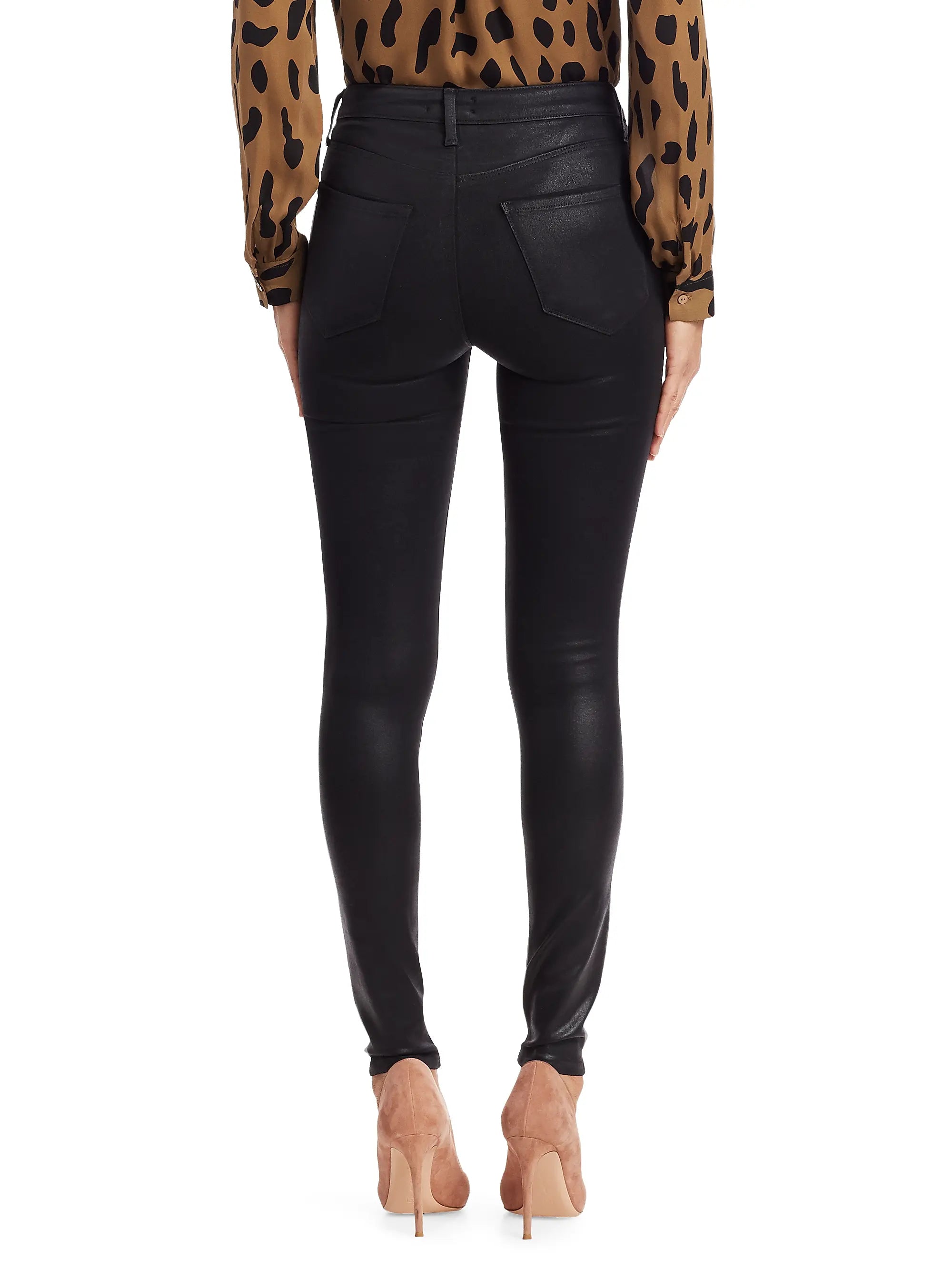 Black Coated Marguerite High Rise Skinny