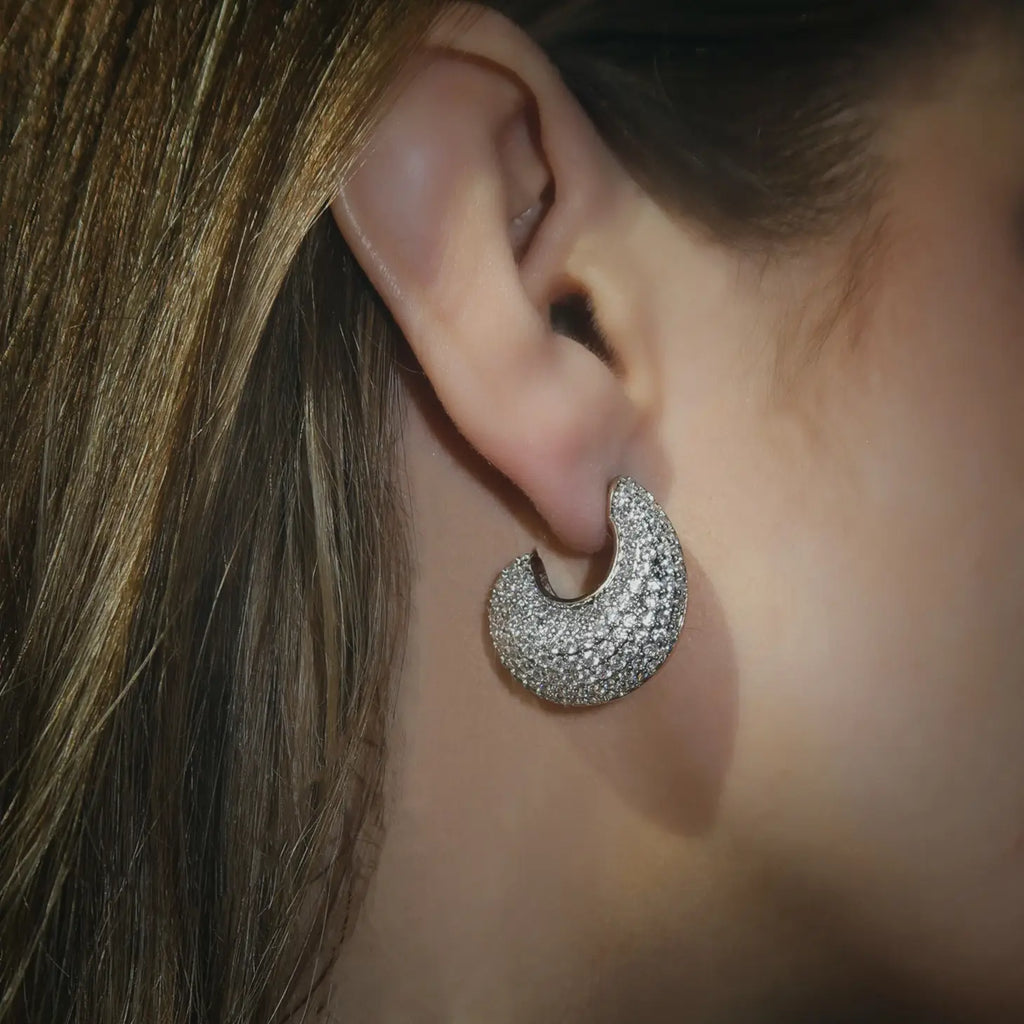 Silver Pavi Bobbi Earrings