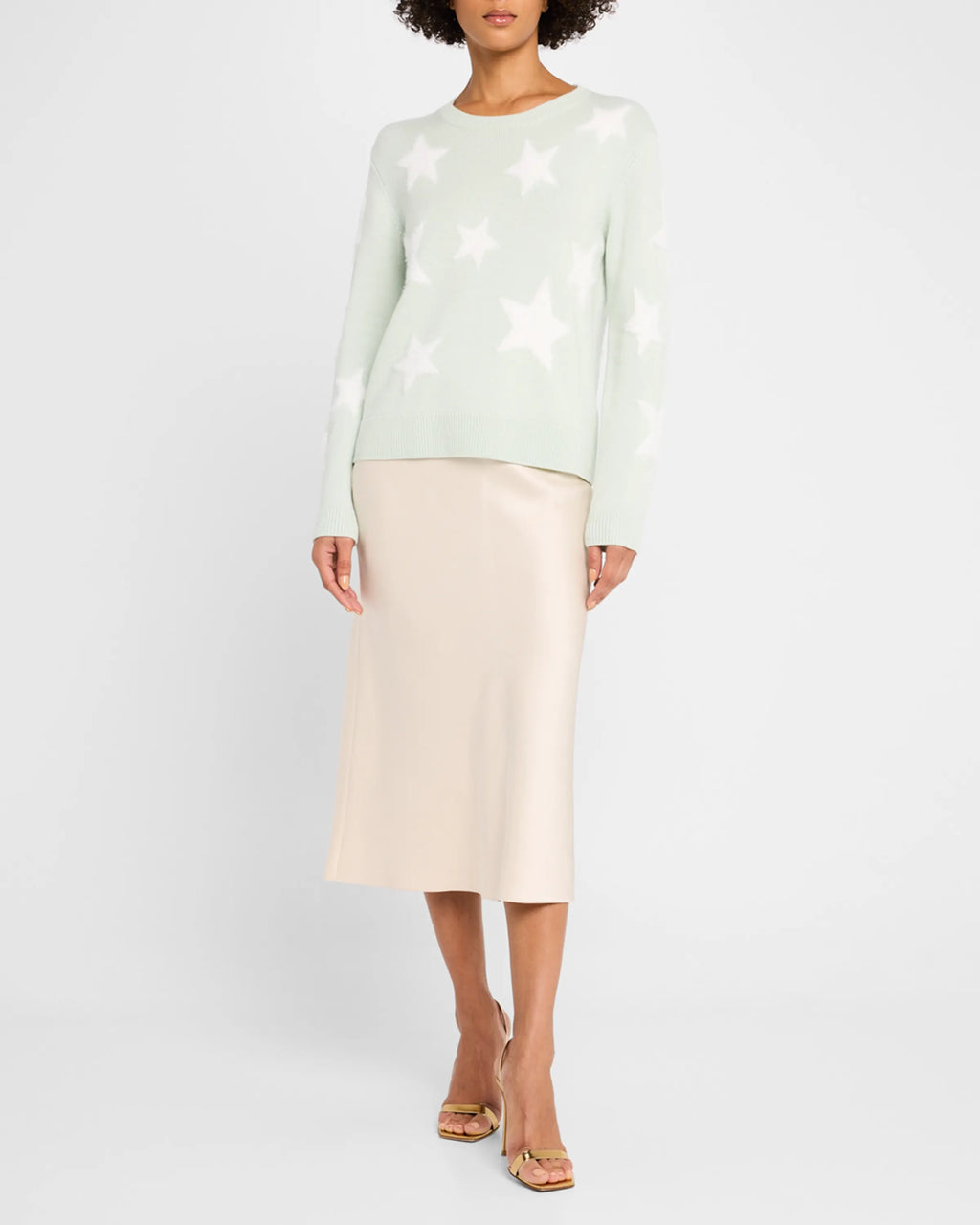 Cream Maeve Mid-Length Slip Skirt