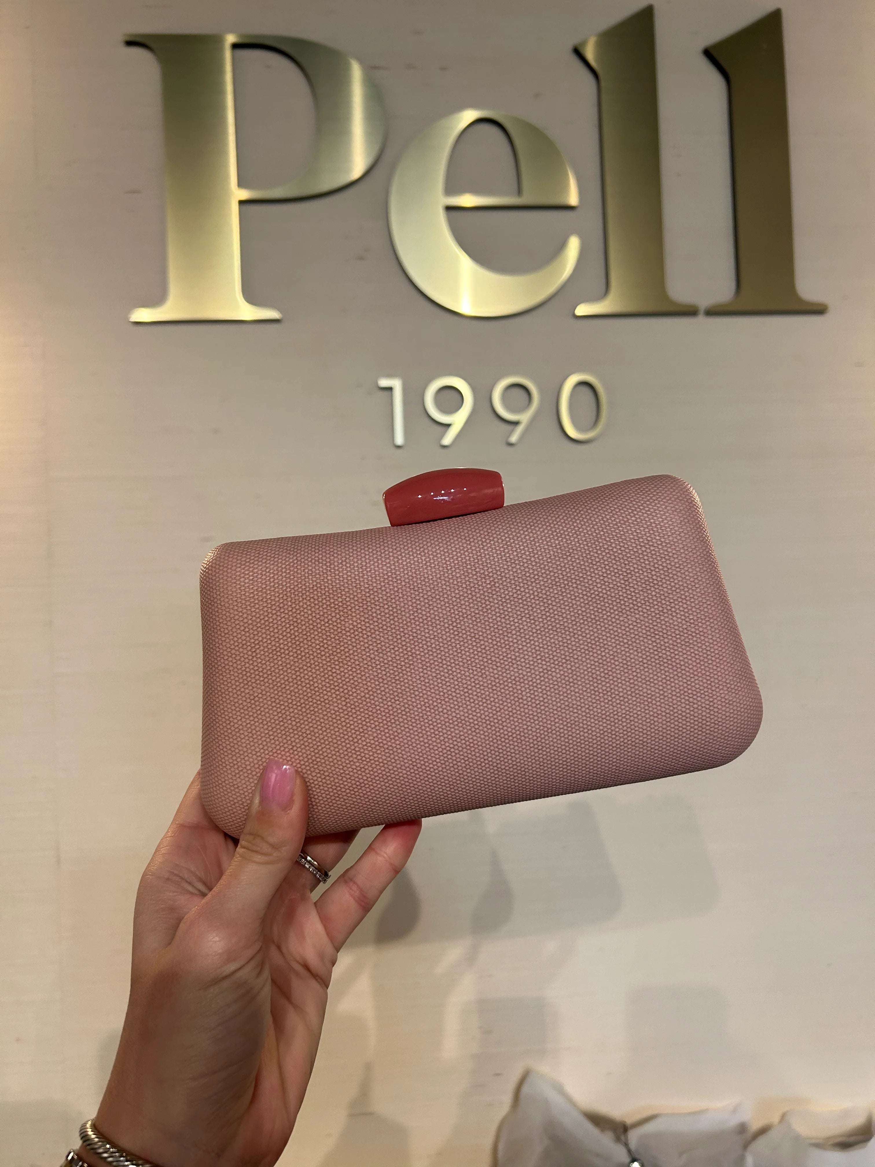 Pink Shell Clutch