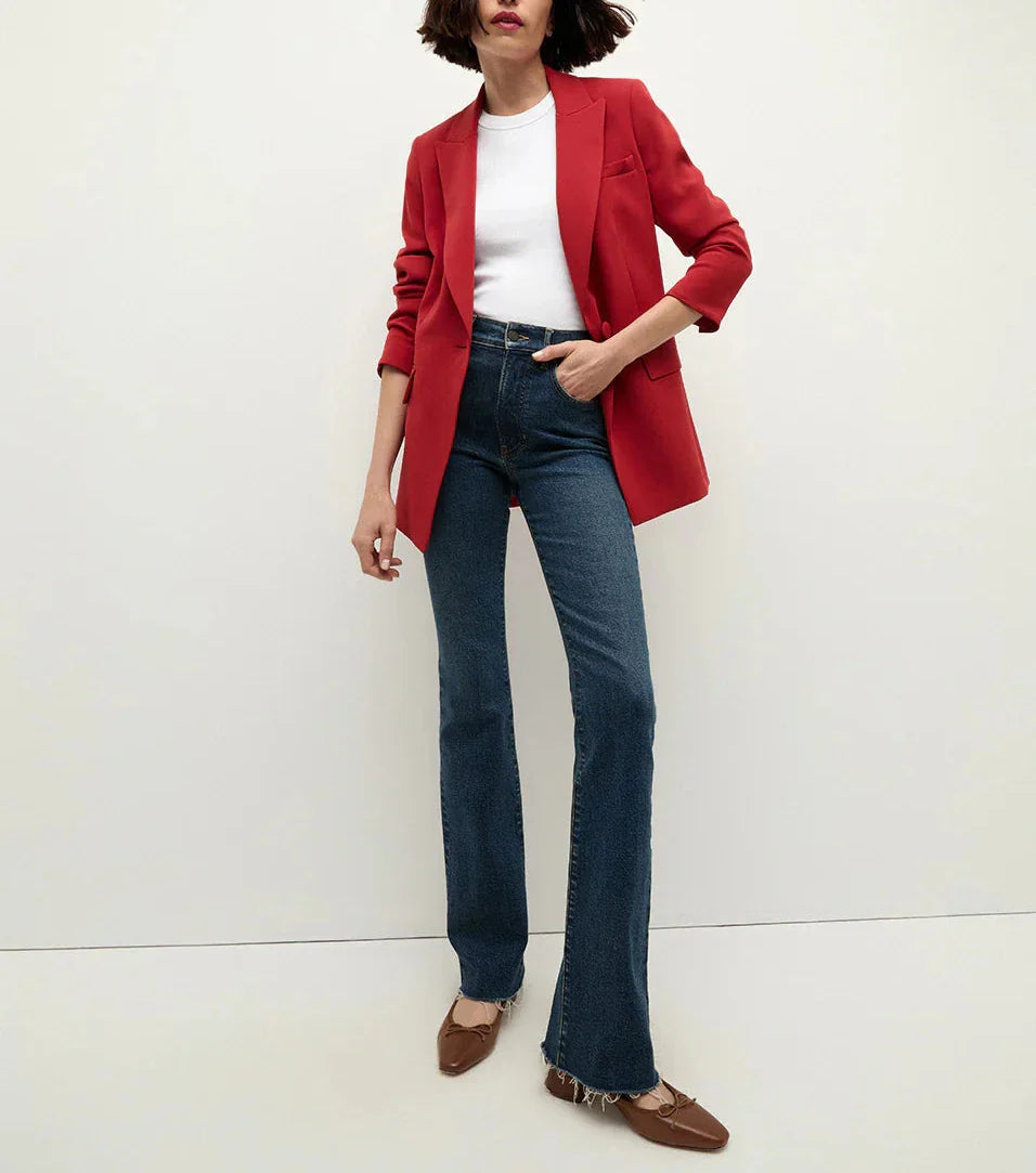 Crimson Long and Lean Dickey Jacket