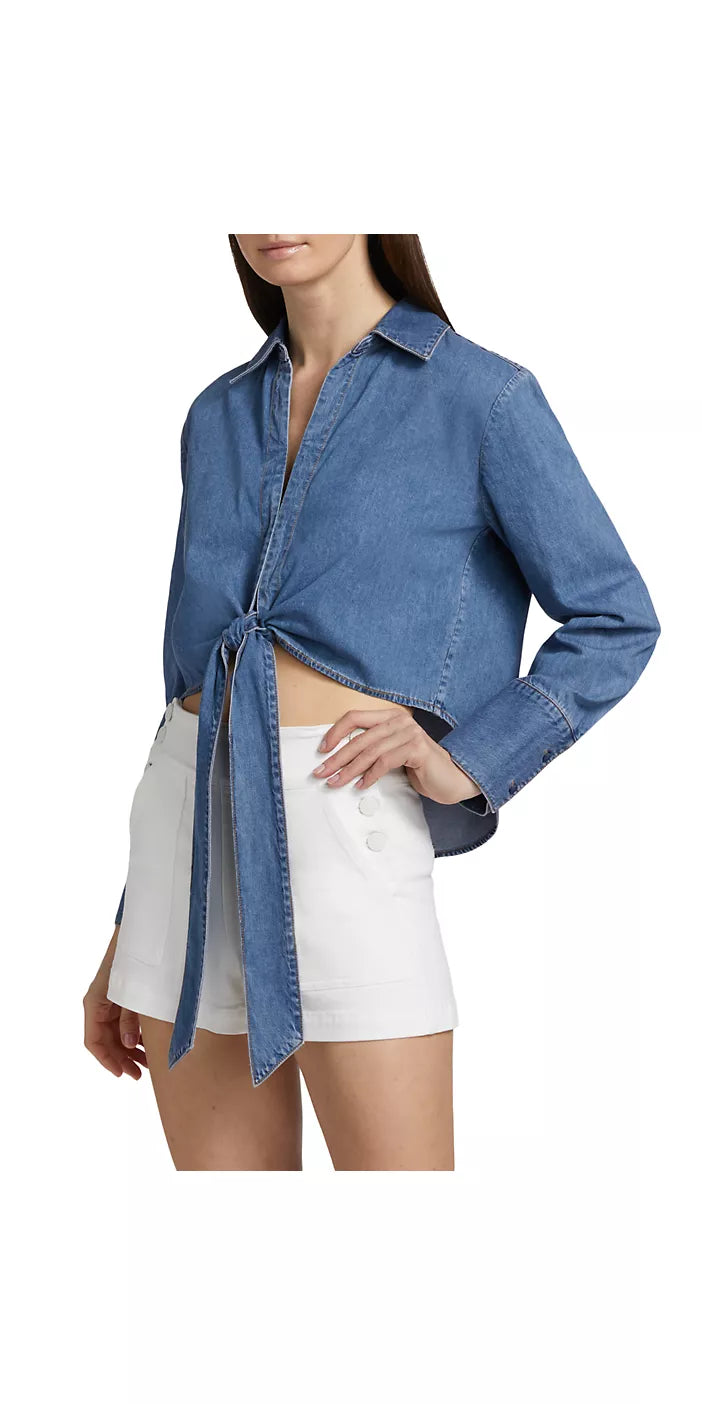 Hannon Chambray Tie Fit Top