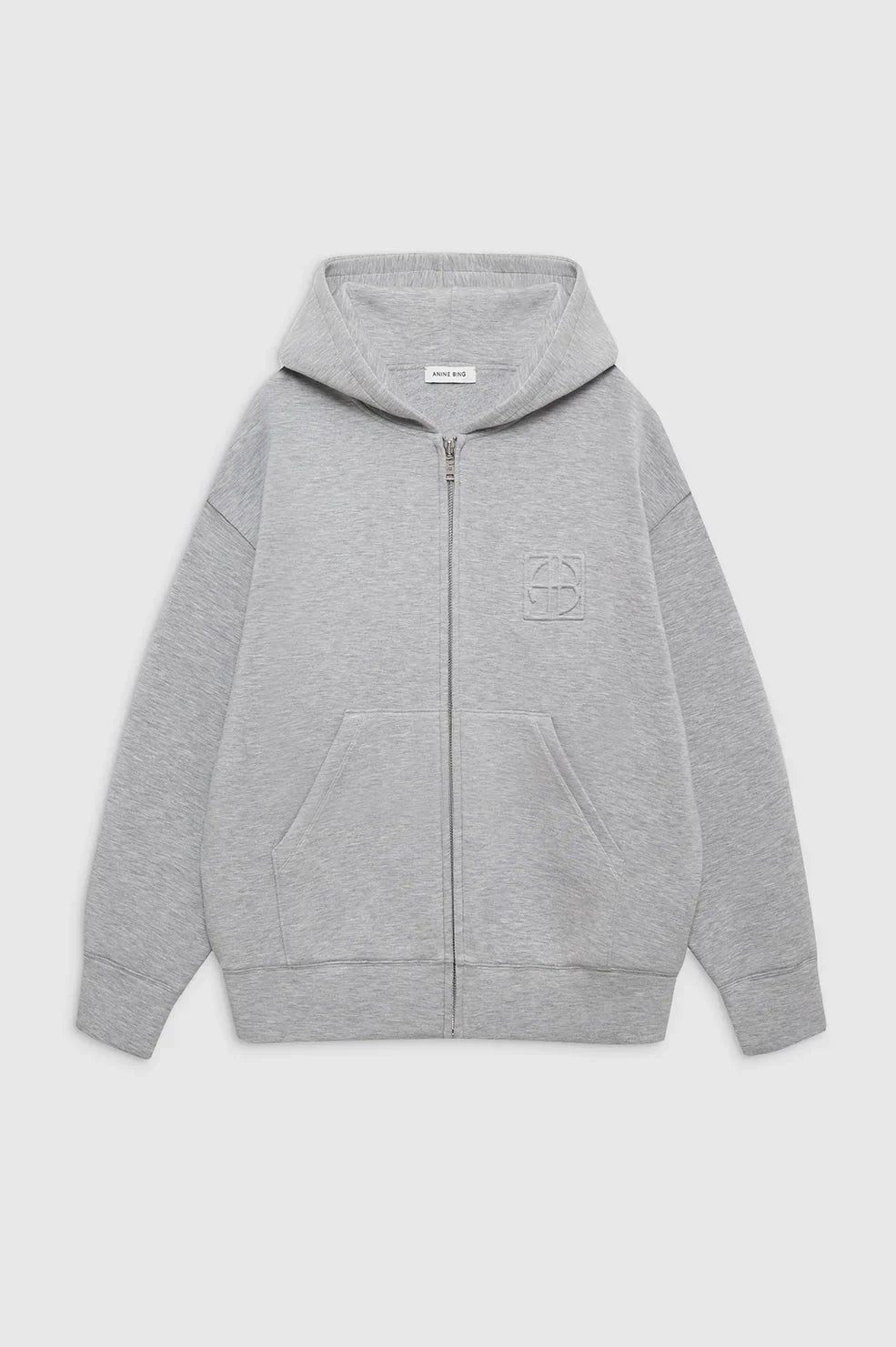 Heather Grey Bond Zip Up Hoodie