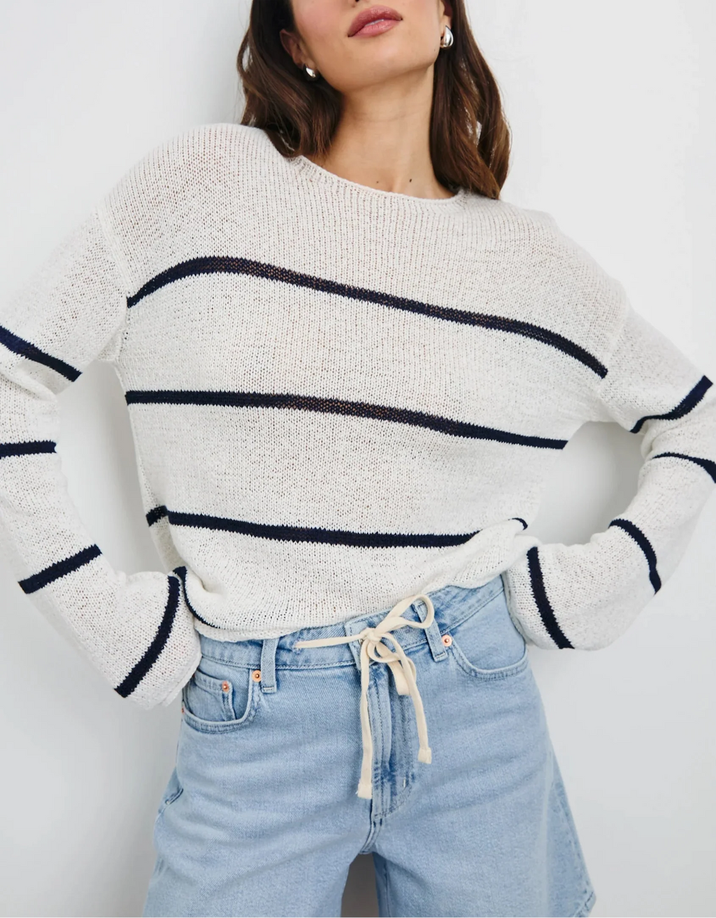Navy White Evangeline Sweater