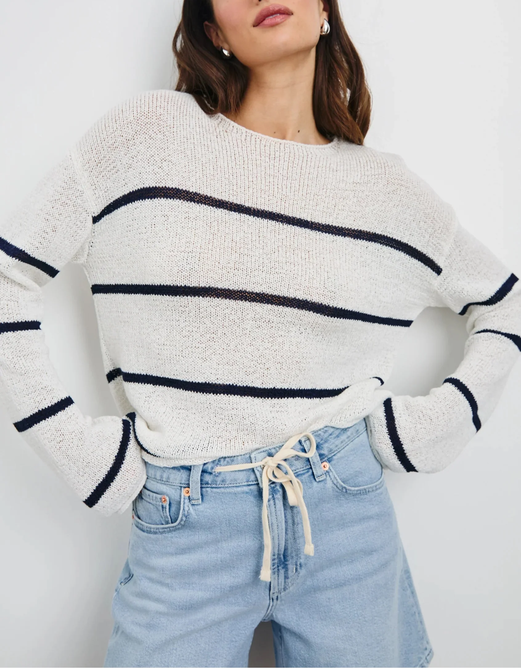 Navy White Evangeline Sweater